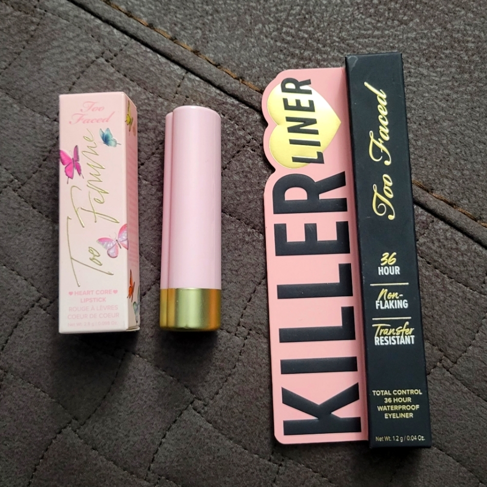 Too Faced eyeliner and lippie